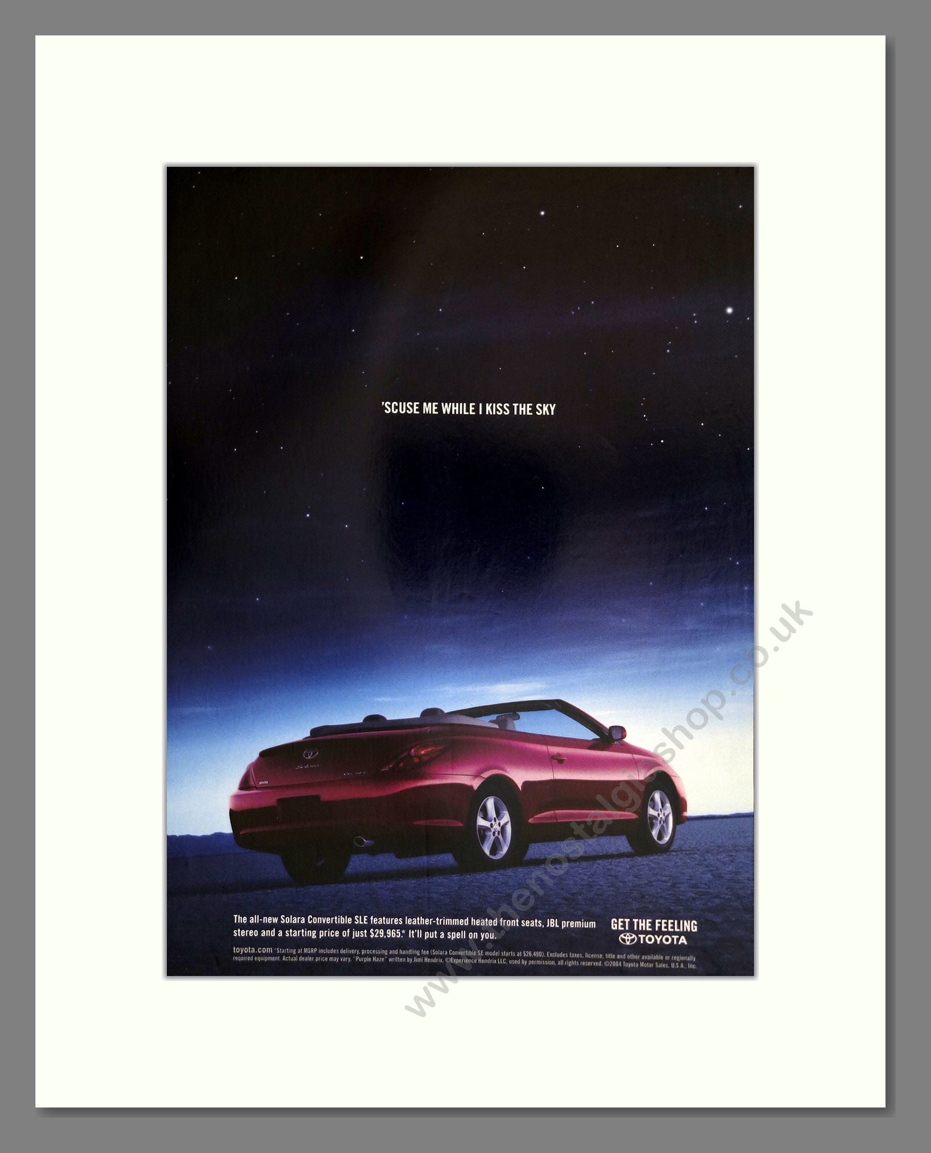 Toyota - Solara Convertible. Vintage Advert 2004 (ref AD61776)