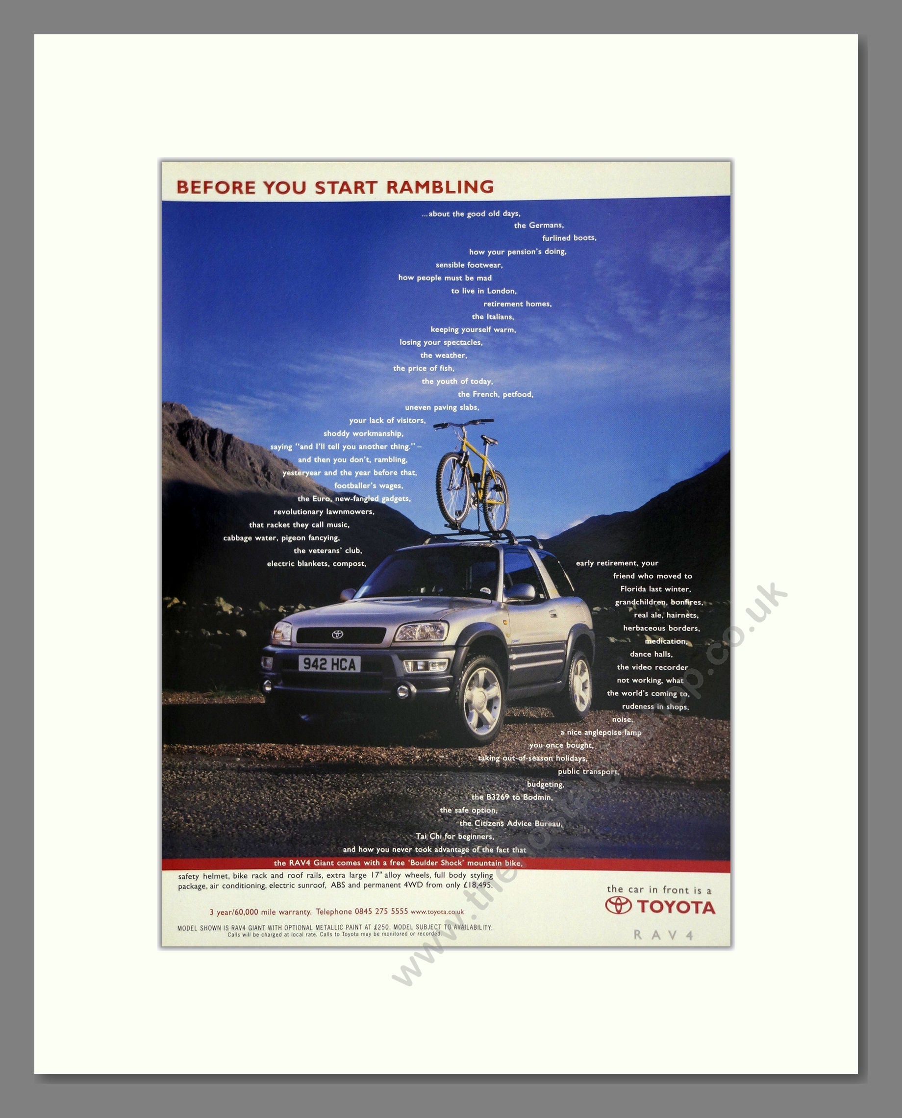 Toyota - RAV4. Vintage Advert 1999 (ref AD61788)