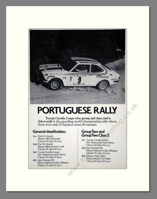 Toyota - Corolla Rally. Vintage Advert 1975 (ref AD61796)