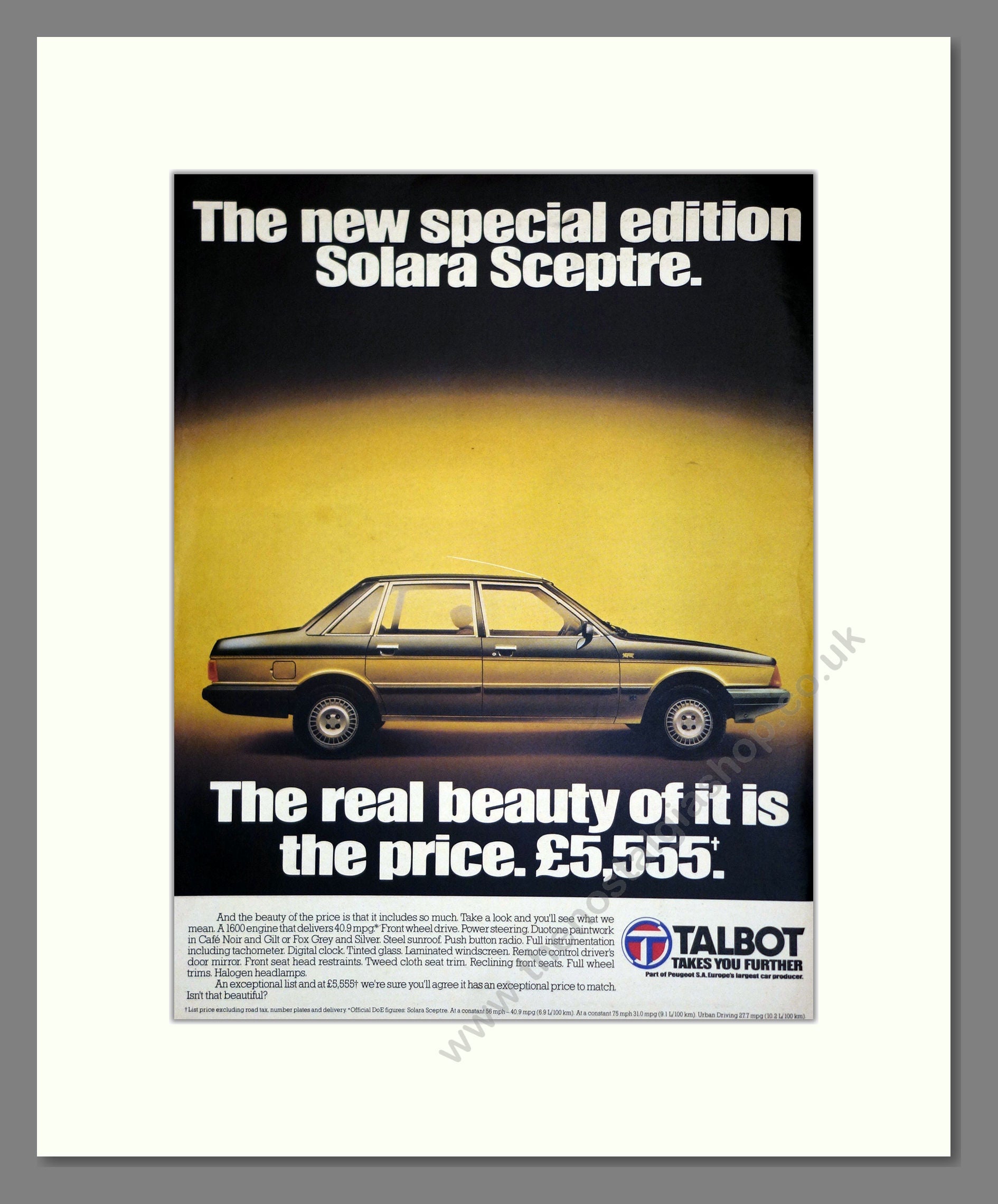 Talbot - Solara Sceptre. Vintage Advert 1982 (ref AD61802) – The ...