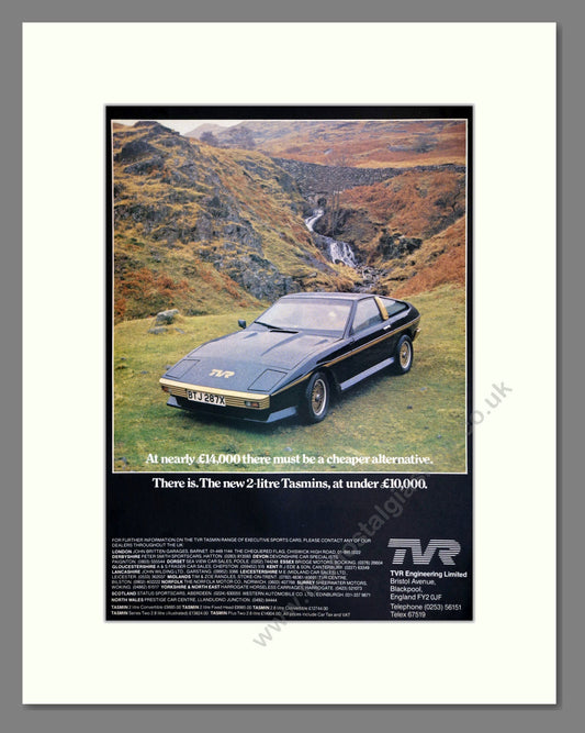 TVR - Tasmin. Vintage Advert 1982 (ref AD61812)