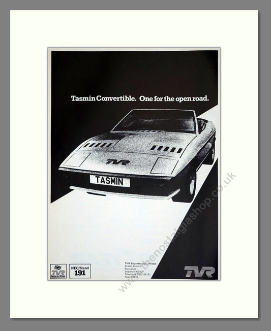 TVR - Tasmin. Vintage Advert 1980 (ref AD61813)
