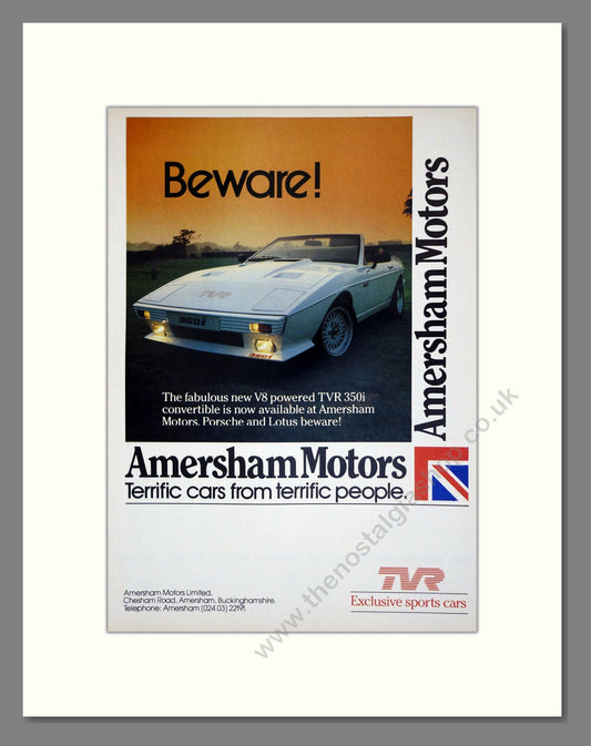 TVR - 350i. Vintage Advert 1984 (ref AD61815)