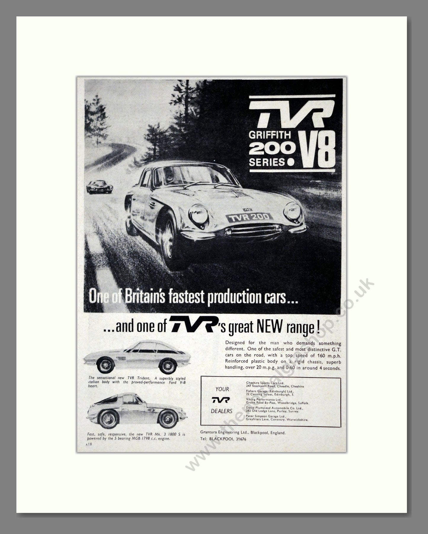 TVR - Griffith. Vintage Advert 1965 (ref AD61819)