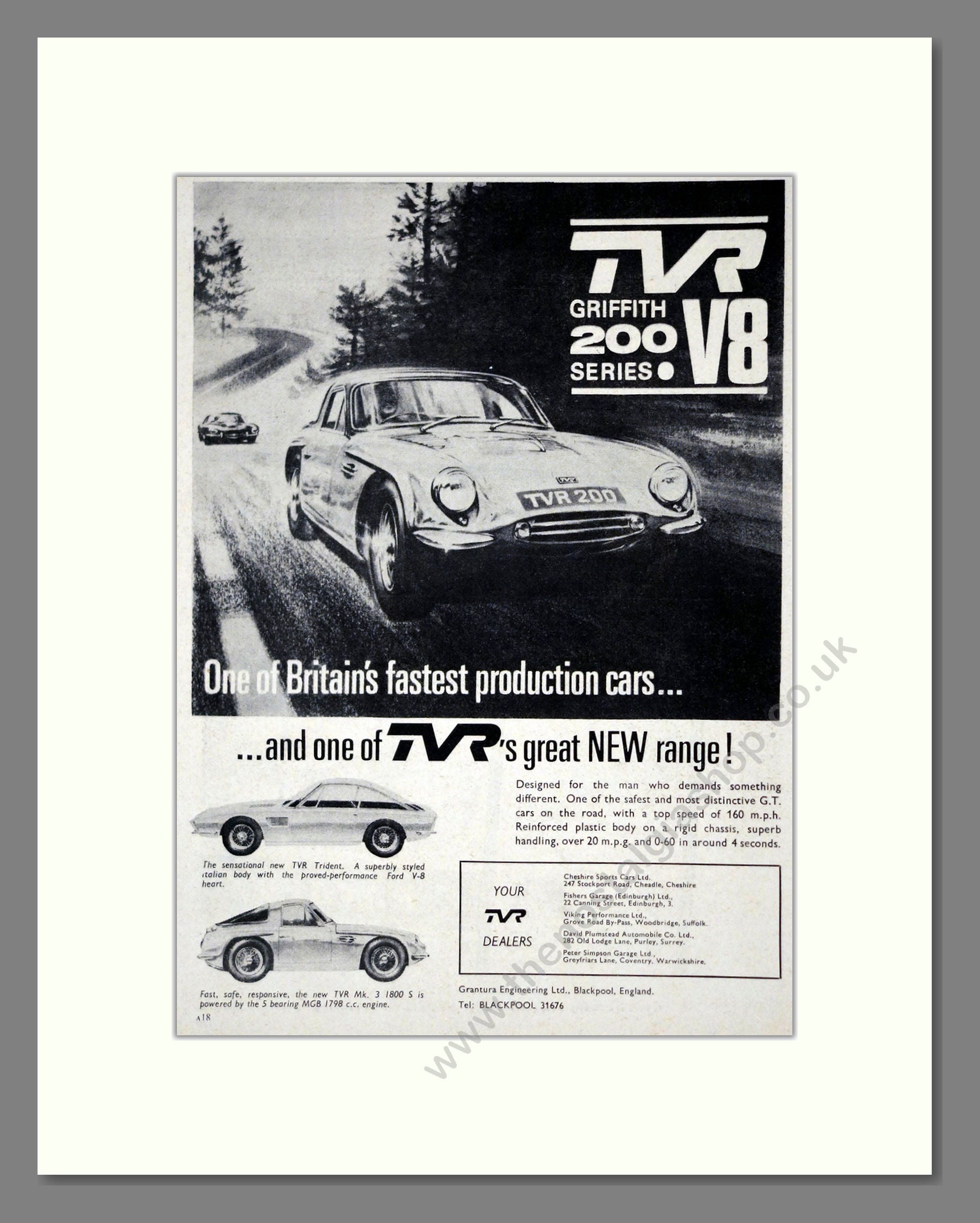 TVR - Griffith. Vintage Advert 1965 (ref AD61819)