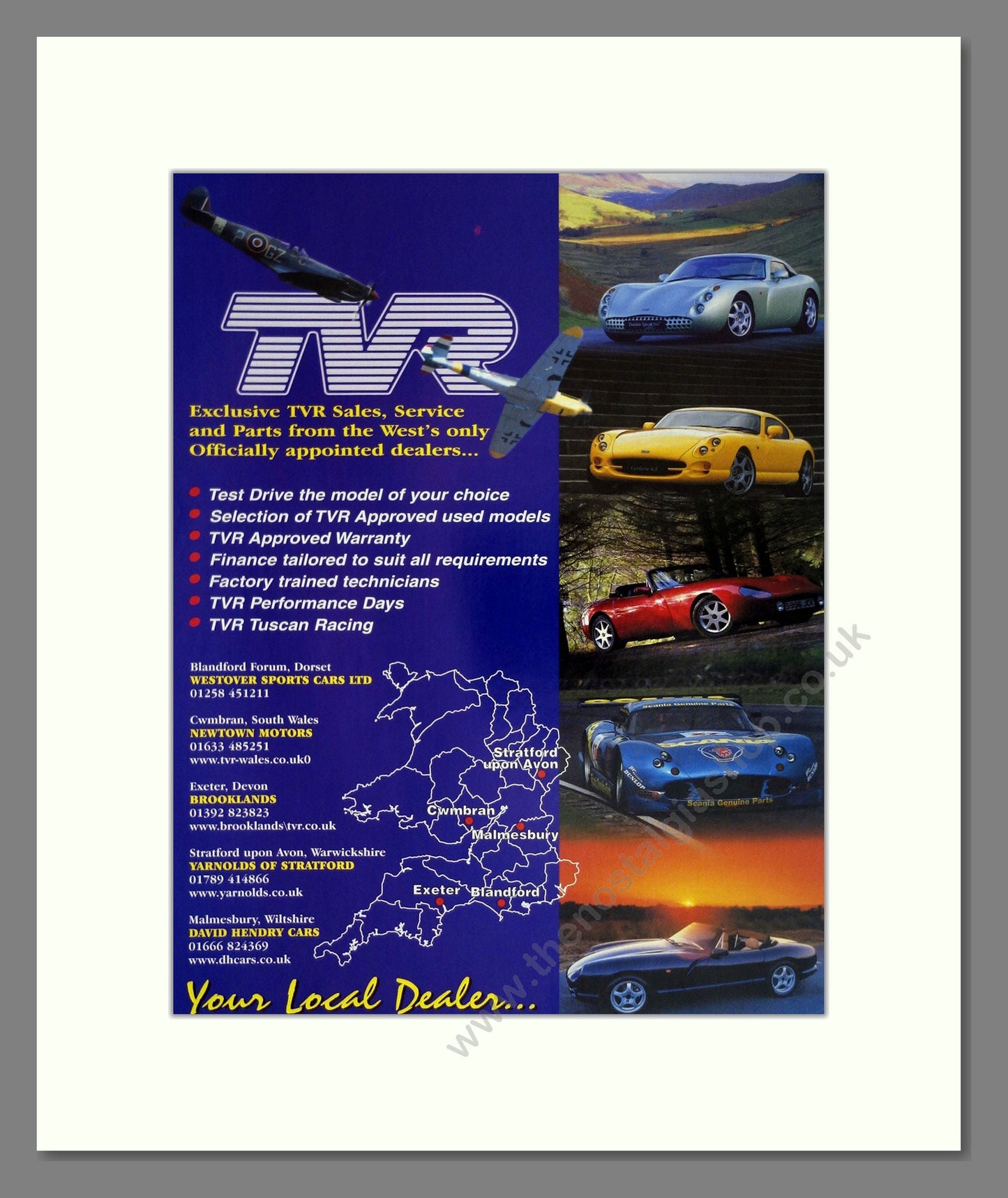 TVR - Dealer List. Vintage Advert 2000 (ref AD61820)