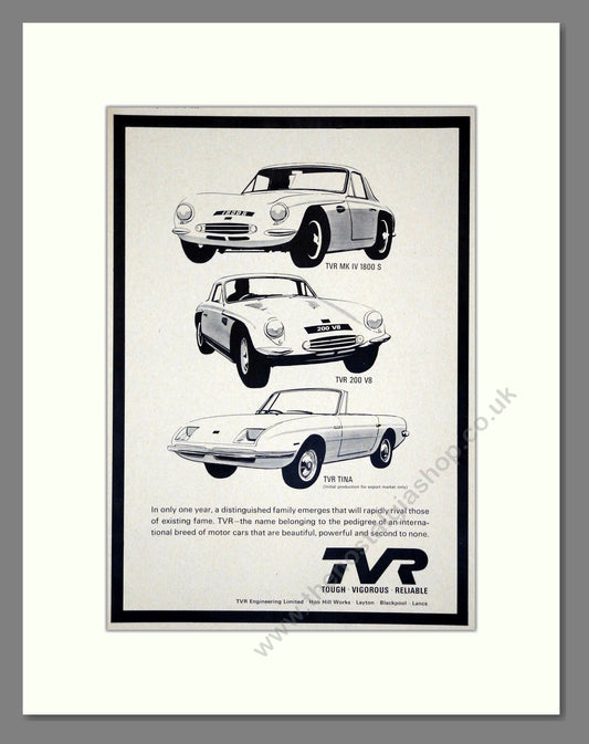 TVR - MK IV / 200 / Tina. Vintage Advert 1966 (ref AD61821)