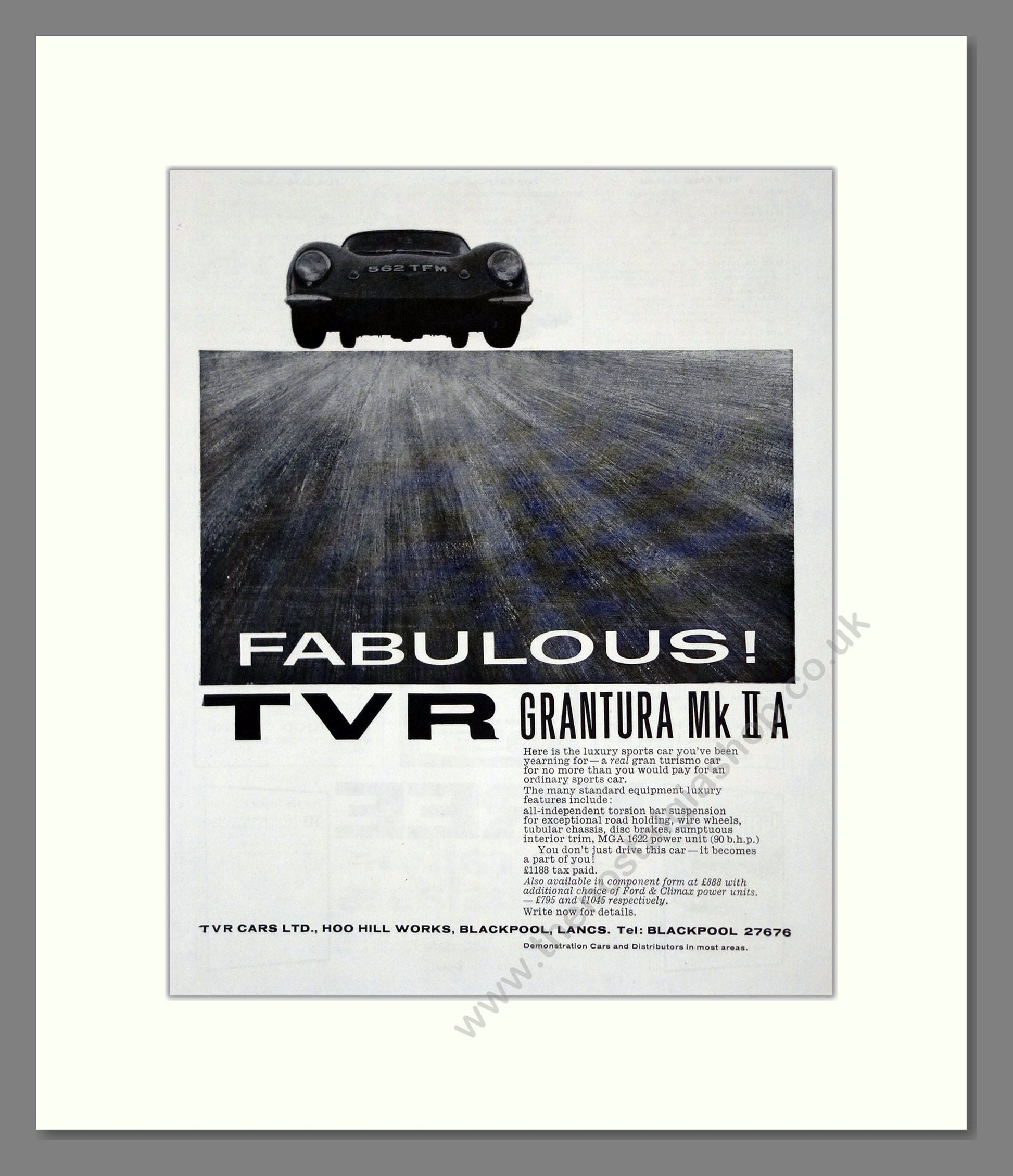 TVR - Grantura MK II. Vintage Advert 1962 (ref AD61825)