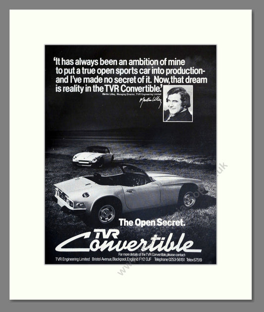 TVR - Convertible. Vintage Advert 1978 (ref AD61830)