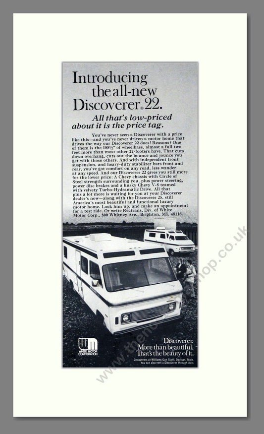 White Motor - Discoverer 22. Vintage Advert 1973 (ref AD61832)