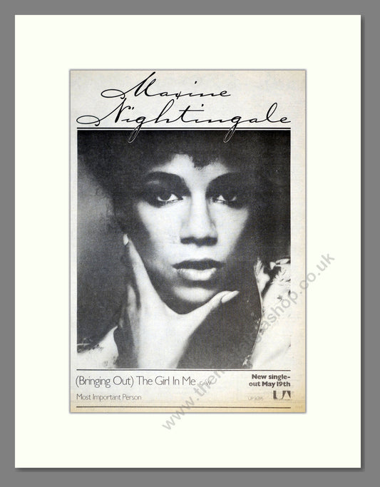 Maxine Nightingale - Bringing Out The Girl In Me. Vintage Advert 1978 (ref AD17666)
