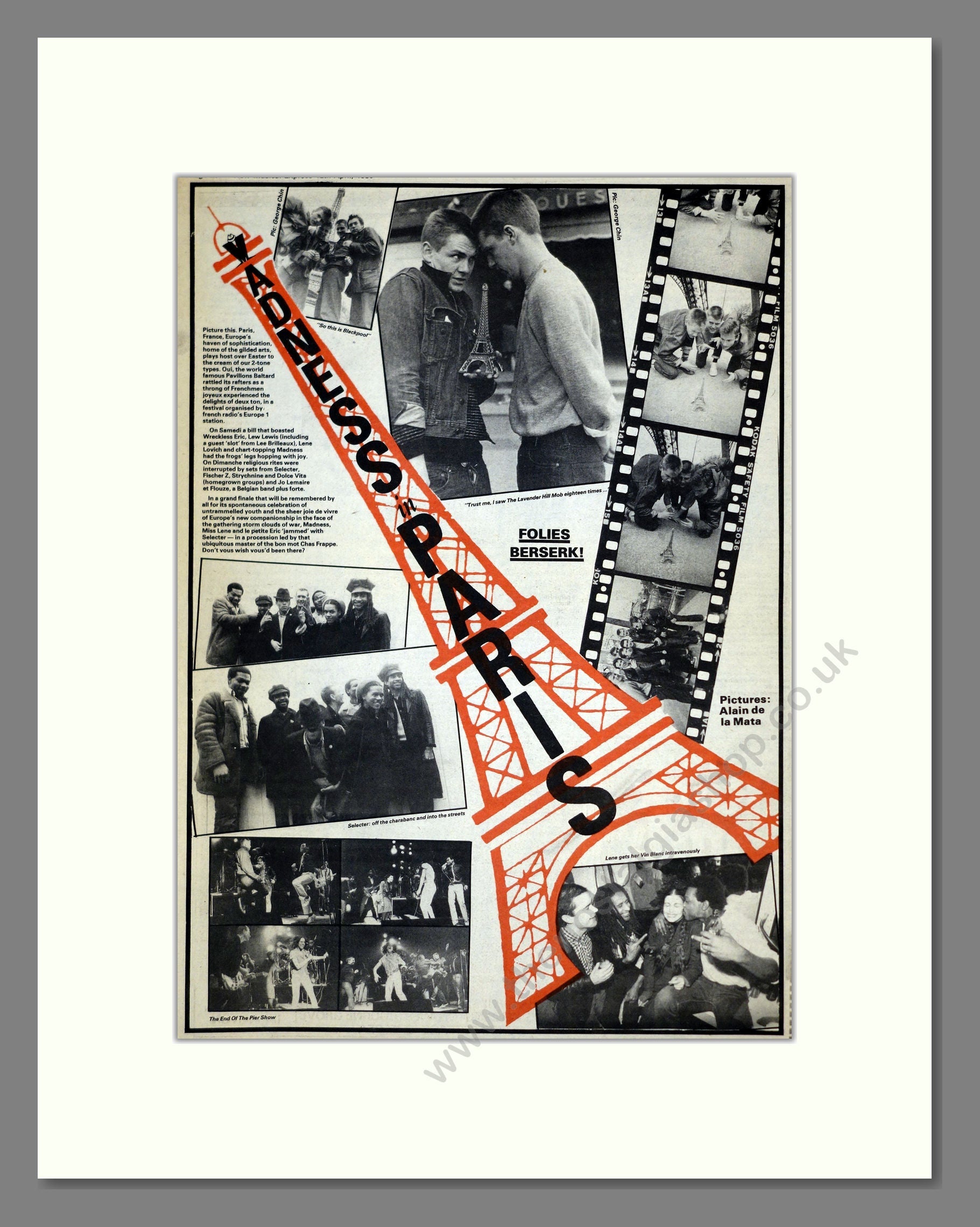 Madness - Paris. Vintage Advert 1980 (ref AD17669)