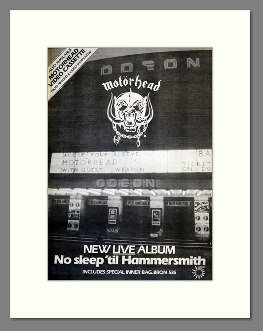 Motorhead - No Sleep Til Hammersmith. Vintage Advert 1981 (ref AD17693)