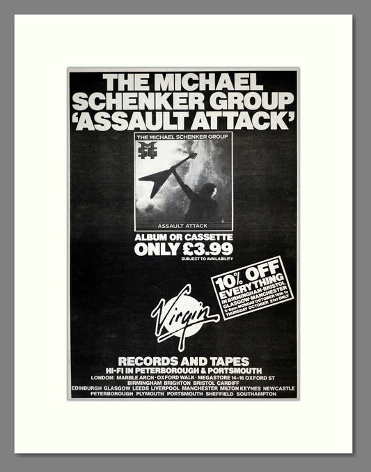 Michael Schenker Group - Assault Attack. Vintage Advert 1982 (ref AD17696)
