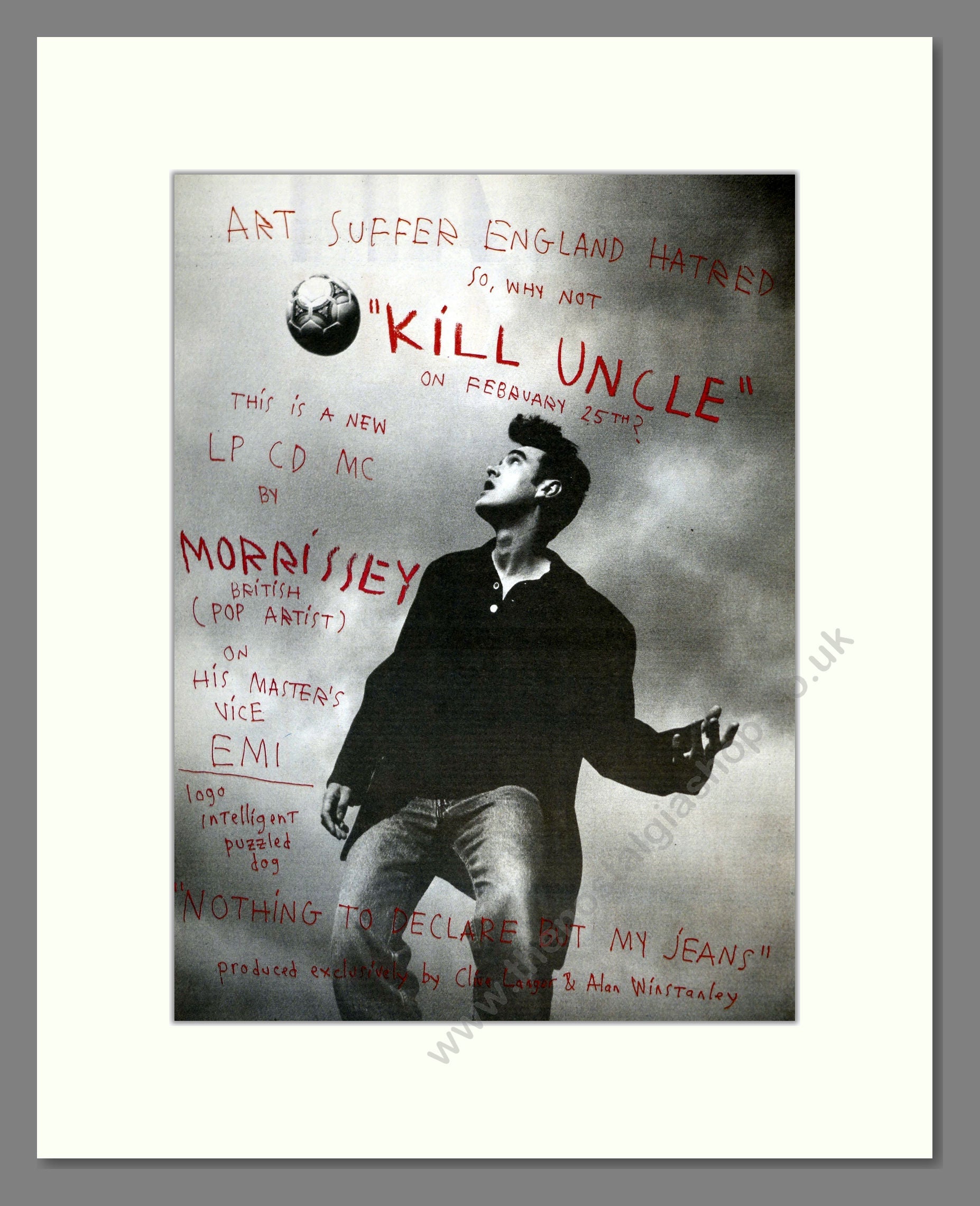 Morrissey - Kill Uncle. Vintage Advert 1991 (ref AD17700) – The