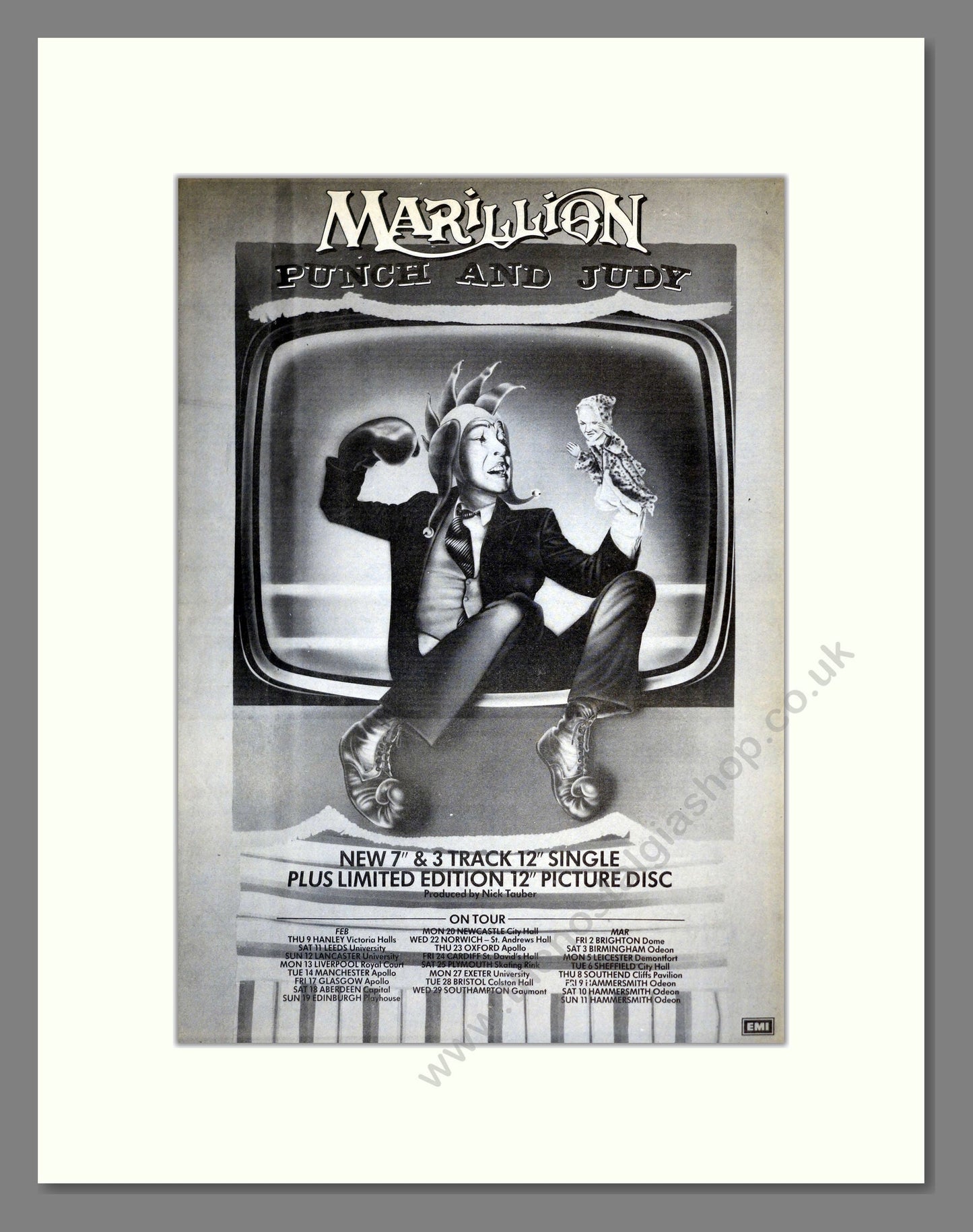 Marillion - Punch And Judy. Vintage Advert 1984 (ref AD17709)