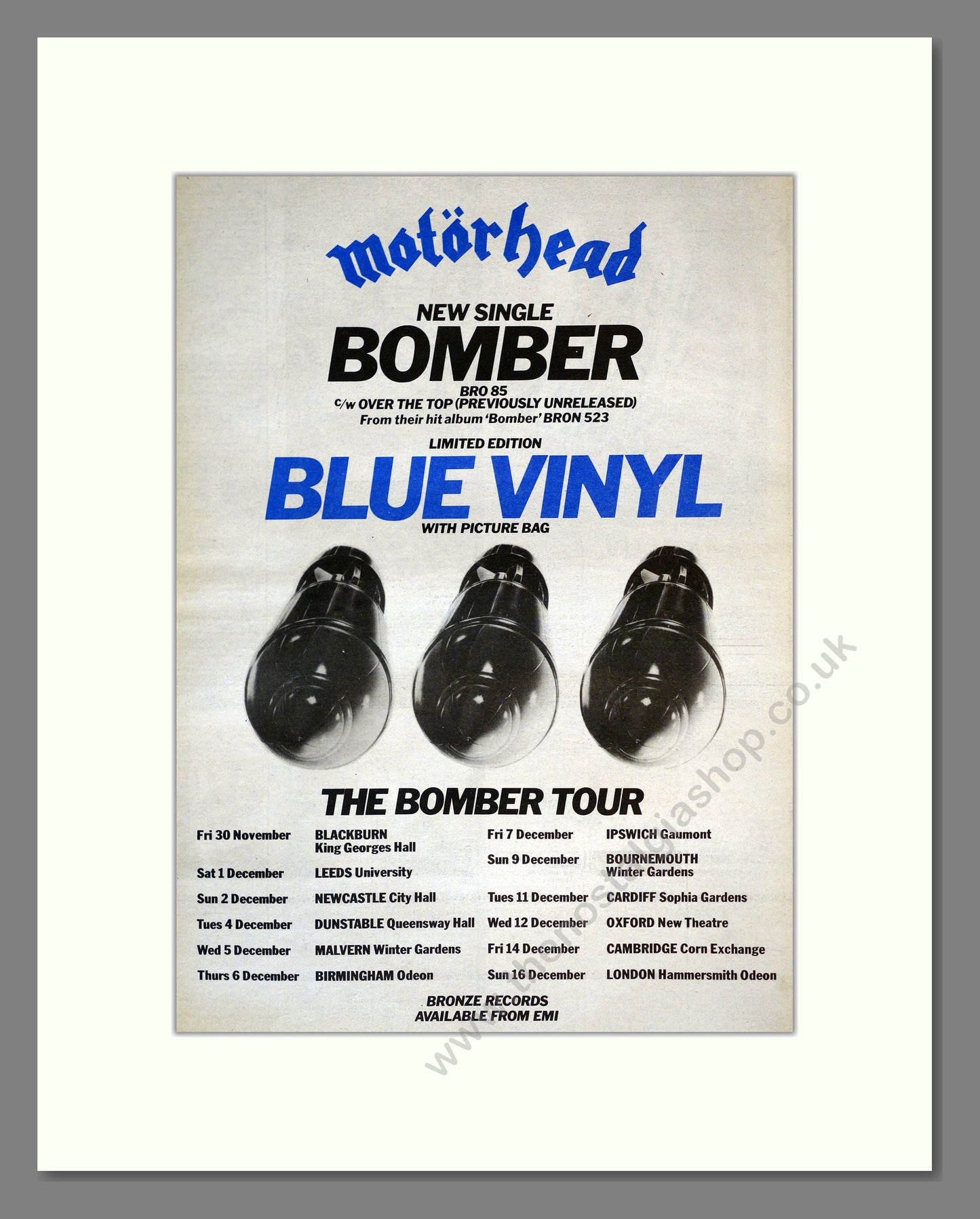 Motorhead - Bomber. Vintage Advert 1979 (ref AD17712)