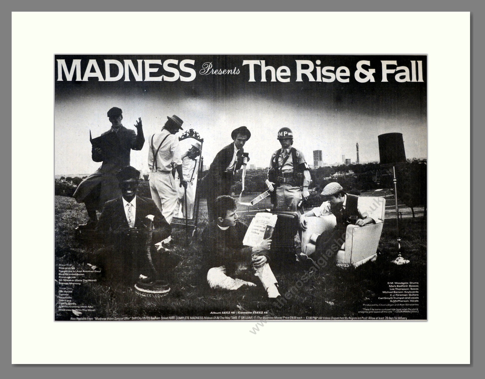 Madness - The Rise And Fall. Vintage Advert 1982 (ref AD17723)