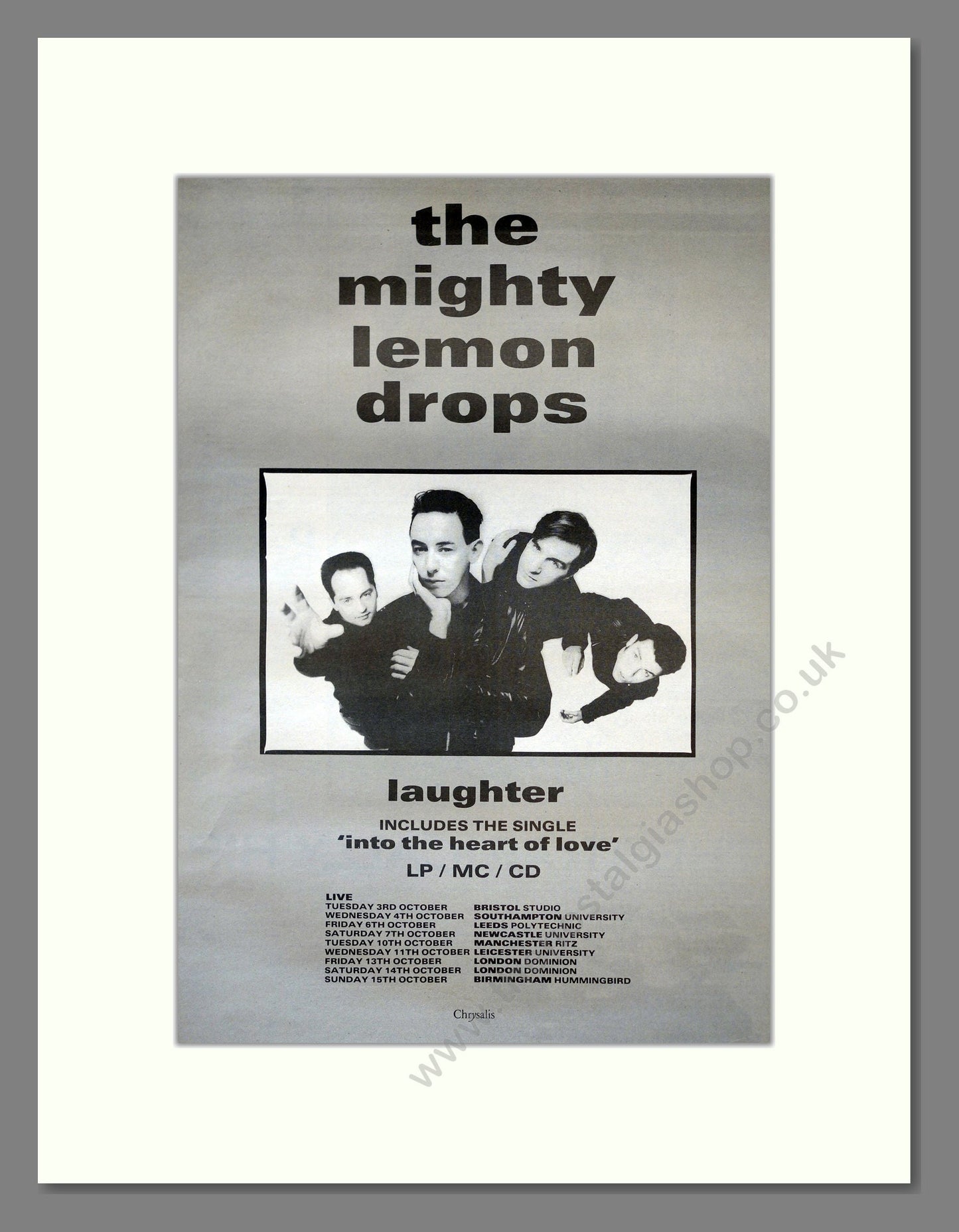 Mighty Lemon Drops (The) - Laughter. Vintage Advert 1989 (ref AD17727)