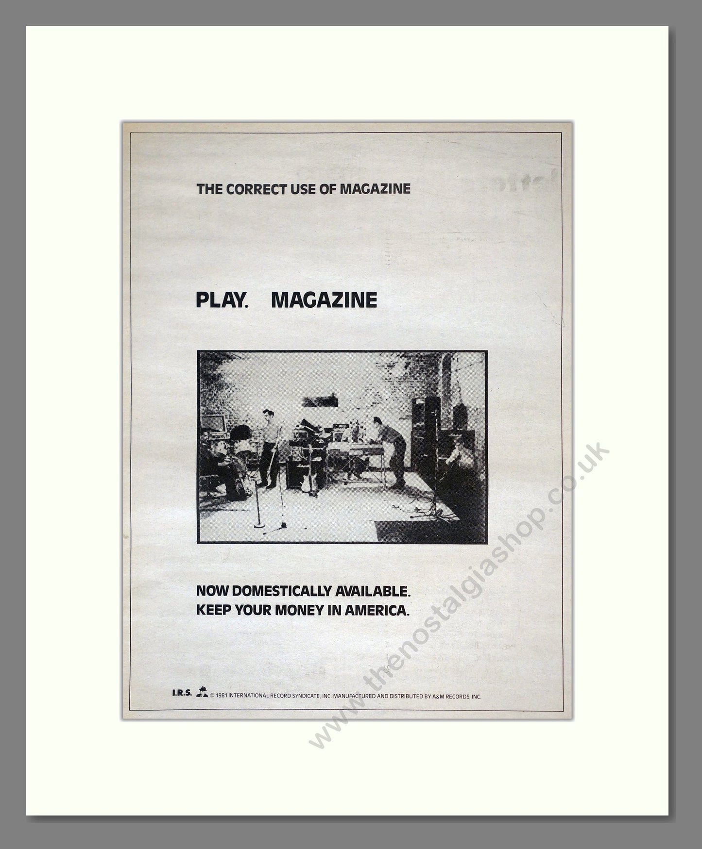 Magazine - Play. Vintage Advert 1981 (ref AD17731)