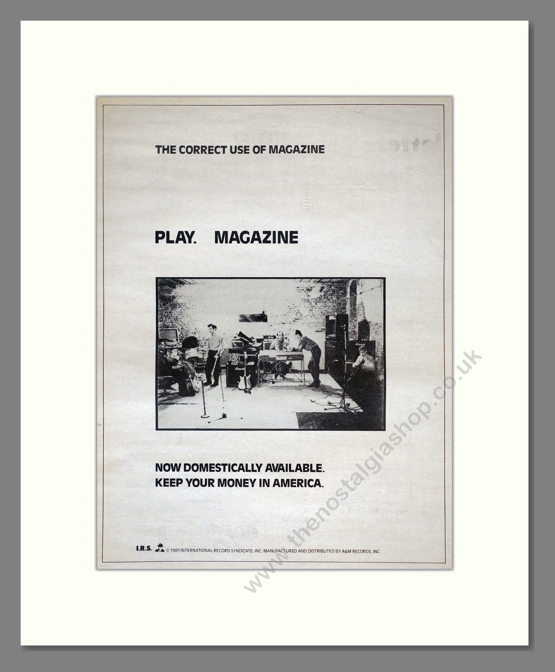 Magazine - Play. Vintage Advert 1981 (ref AD17731)