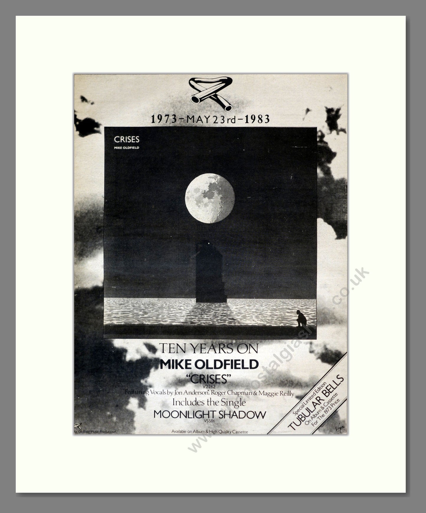 Mike Oldfield - Crises. Vintage Advert 1983 (ref AD17738)