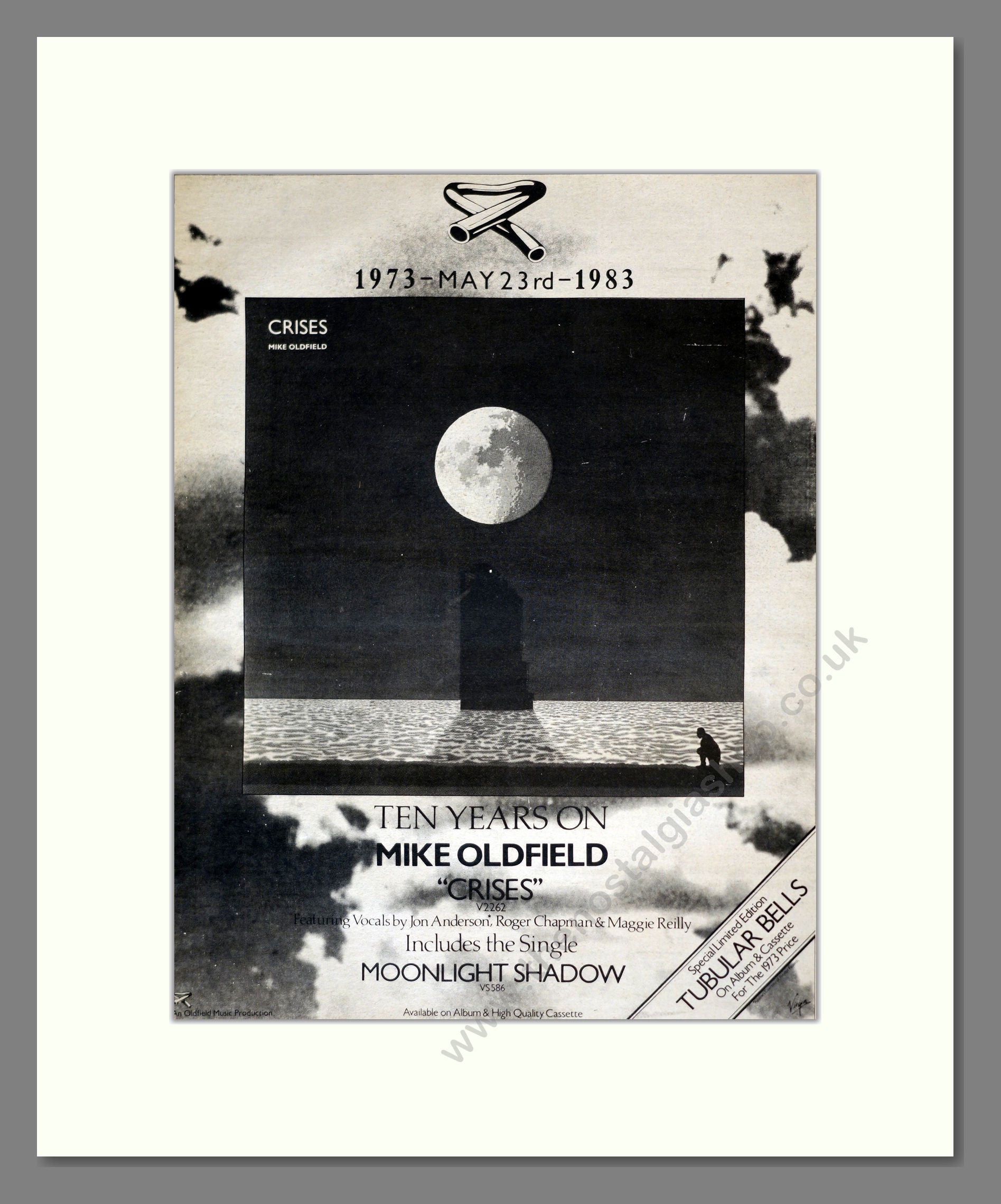 Mike Oldfield - Crises. Vintage Advert 1983 (ref AD17738)