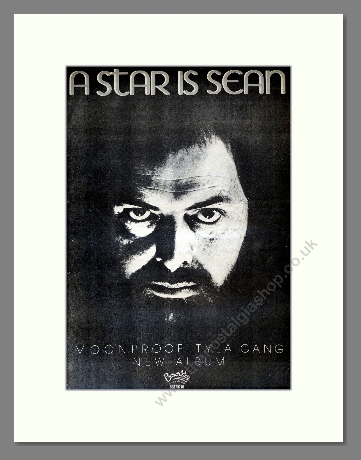Moonproof Tyla Gang - A Star Is Sean. Vintage Advert 1978 (ref AD17742)