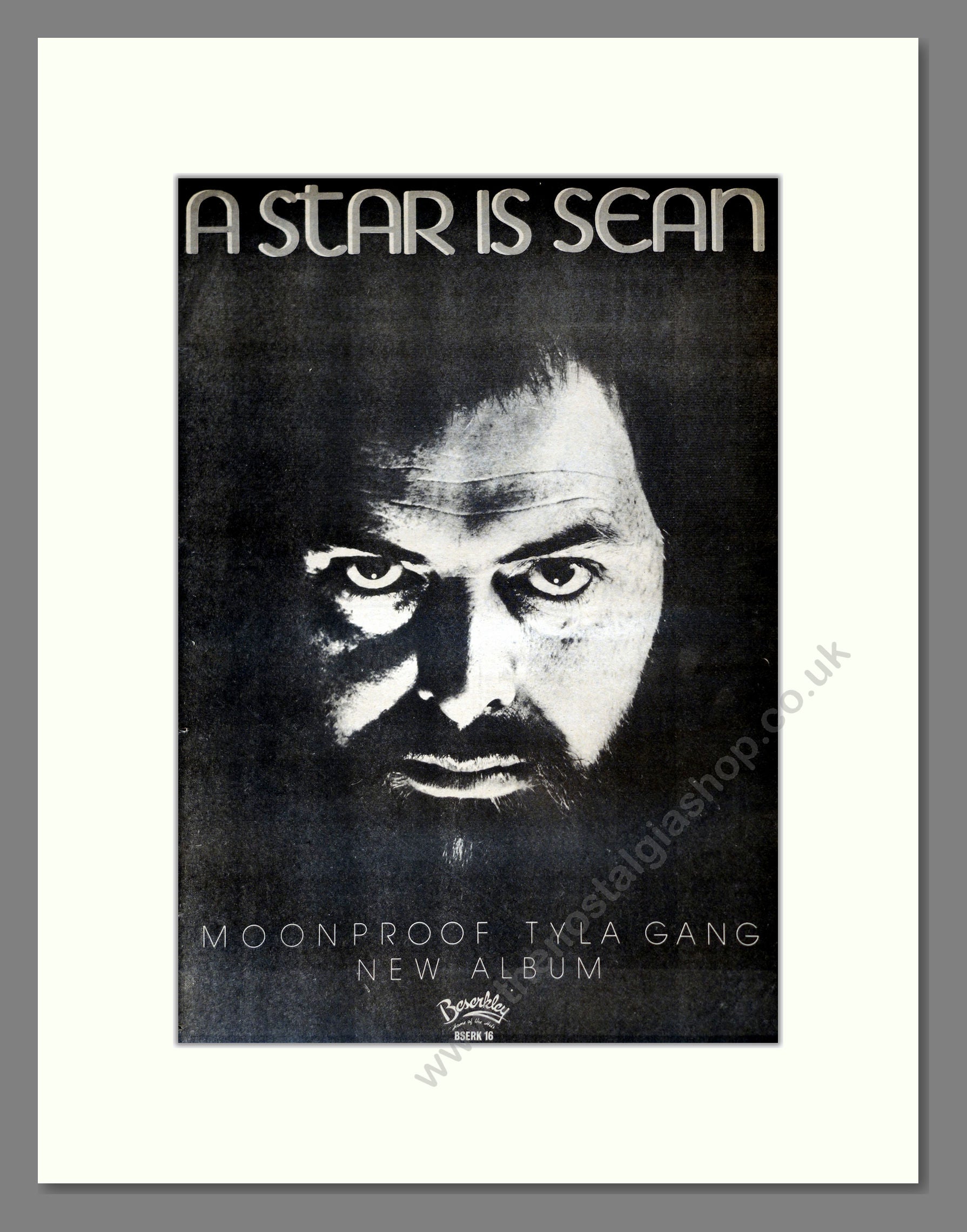 Moonproof Tyla Gang - A Star Is Sean. Vintage Advert 1978 (ref AD17742)