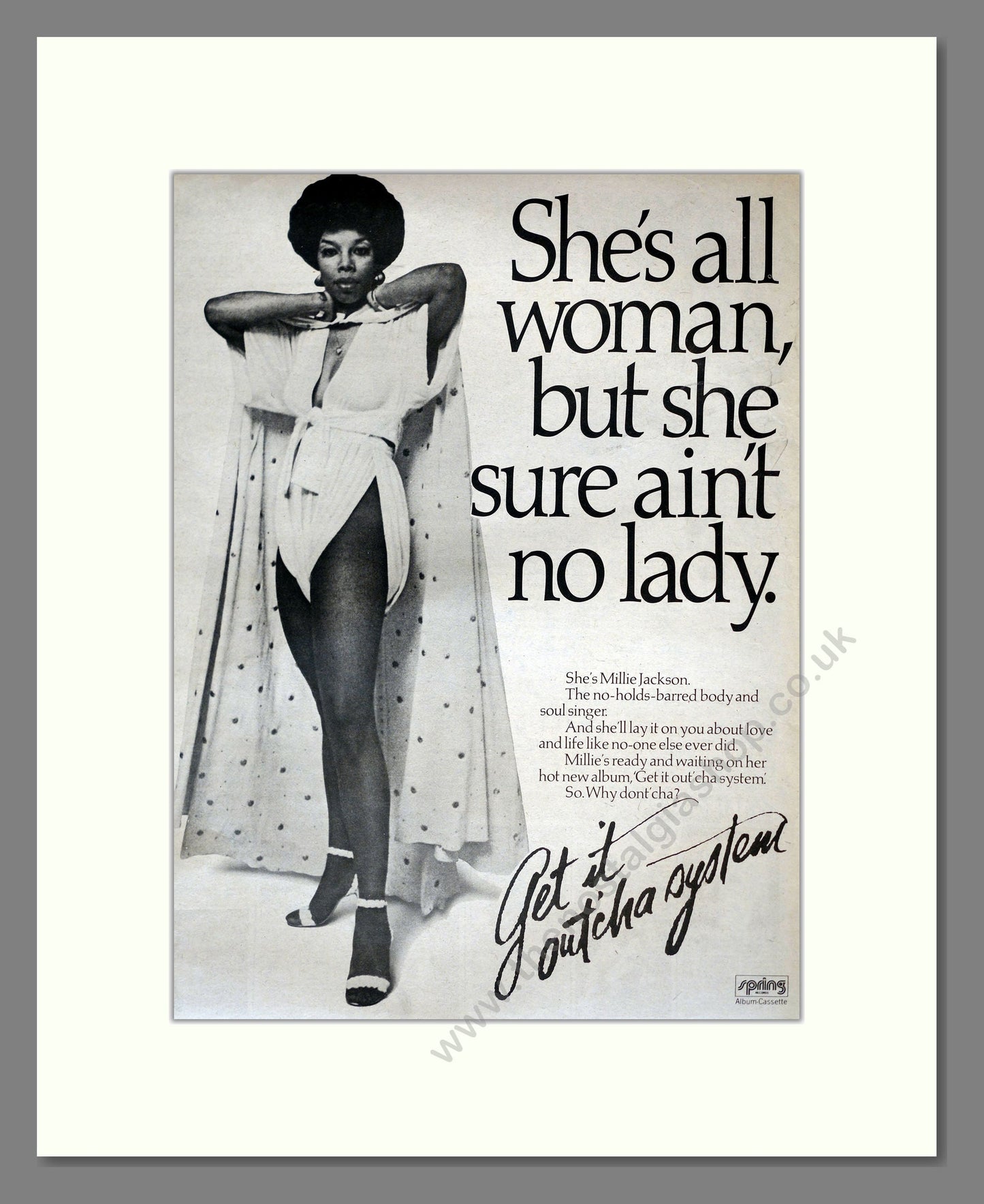 Millie Jackson - Get It Outcha System. Vintage Advert 1978 (ref AD17743)