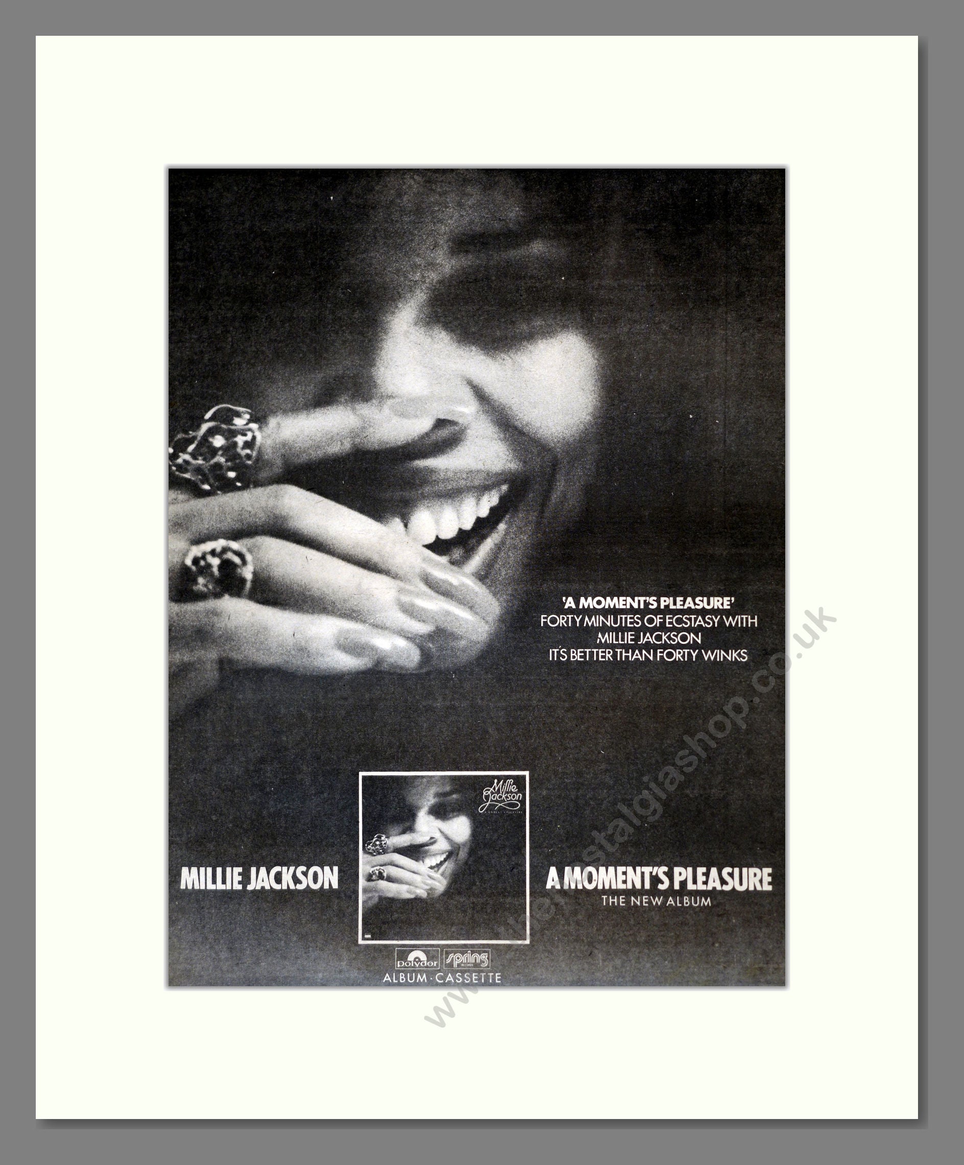 Millie Jackson - A Moment's Pleasure. Vintage Advert 1979 (ref AD17744)
