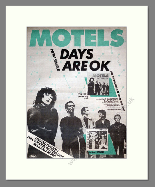 Motels (The) - Days Are OK. Vintage Advert 1980 (ref AD17746)