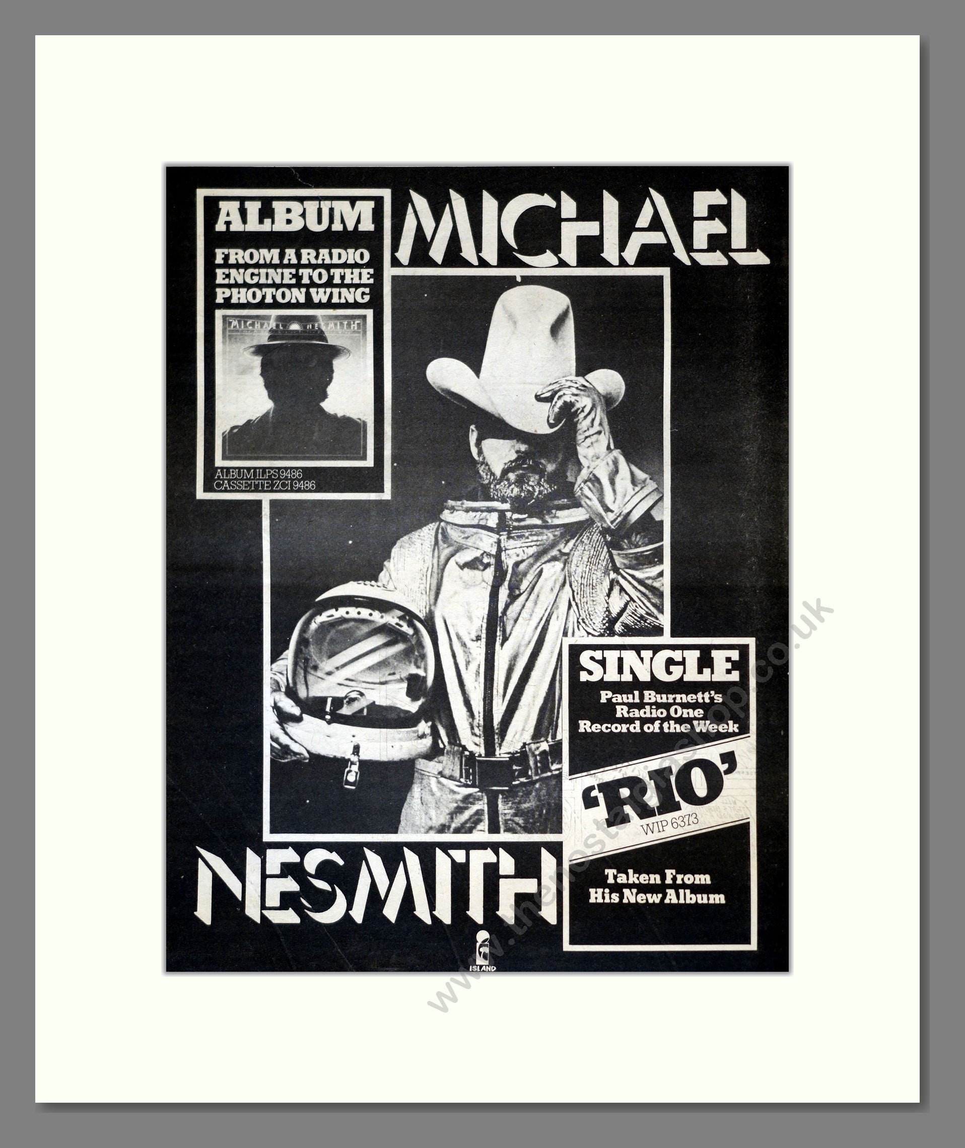 Michael Nesmith - From A Radio Engine To The Photon Wing. Vintage Advert 1977 (ref AD17760)