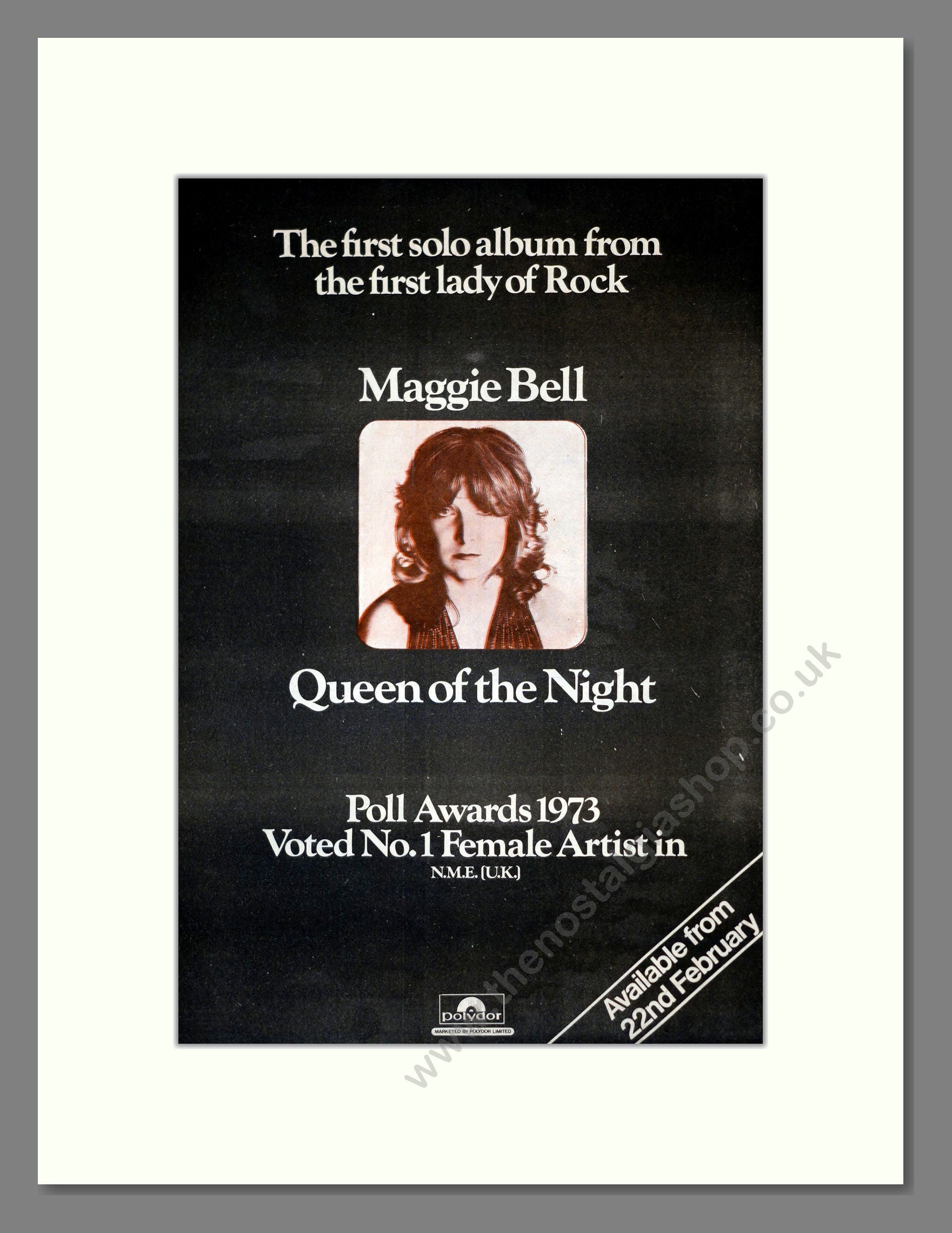 Maggie Bell - Queen Of The Night. Vintage Advert 1974 (ref AD17780)