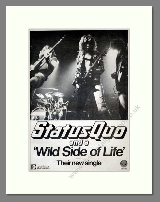 Status Quo - Wild Side Of Life. Vintage Advert 1976 (ref AD17815)