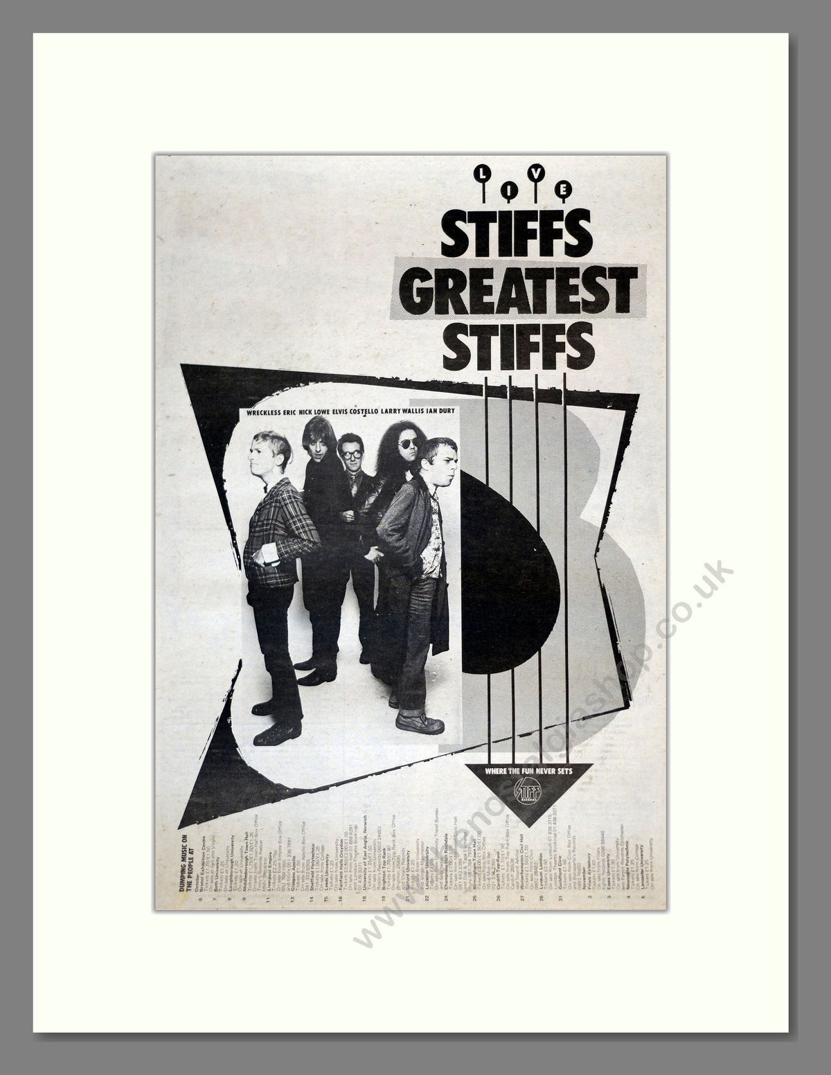 The Stiffs Stiffs - Greatest Stiffs. Vintage Advert 1977 (ref AD17836) – The ...