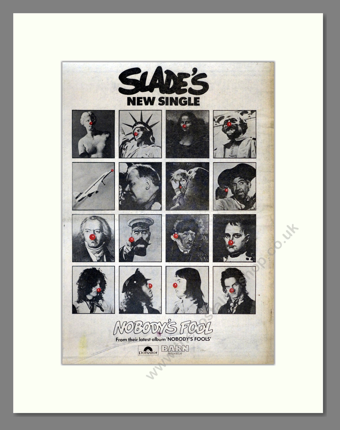 Slade - Nobody's Fool. Vintage Advert 1976 (ref AD17841)
