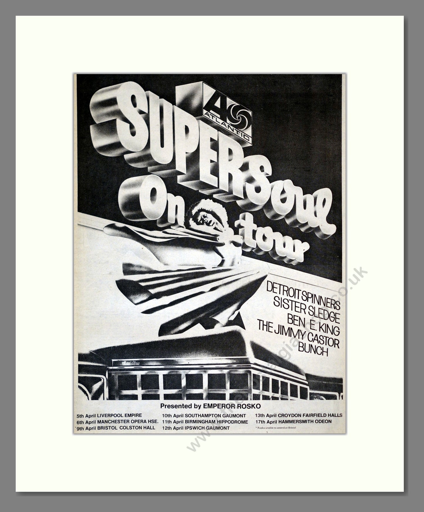 Super Soul (Detroit Spinners / Sister Sledge) - On Tour. Vintage Advert 1975 (ref AD17853)