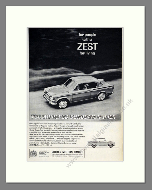 Sunbeam - Rapier. Vintage Advert 1964 (ref AD61847)