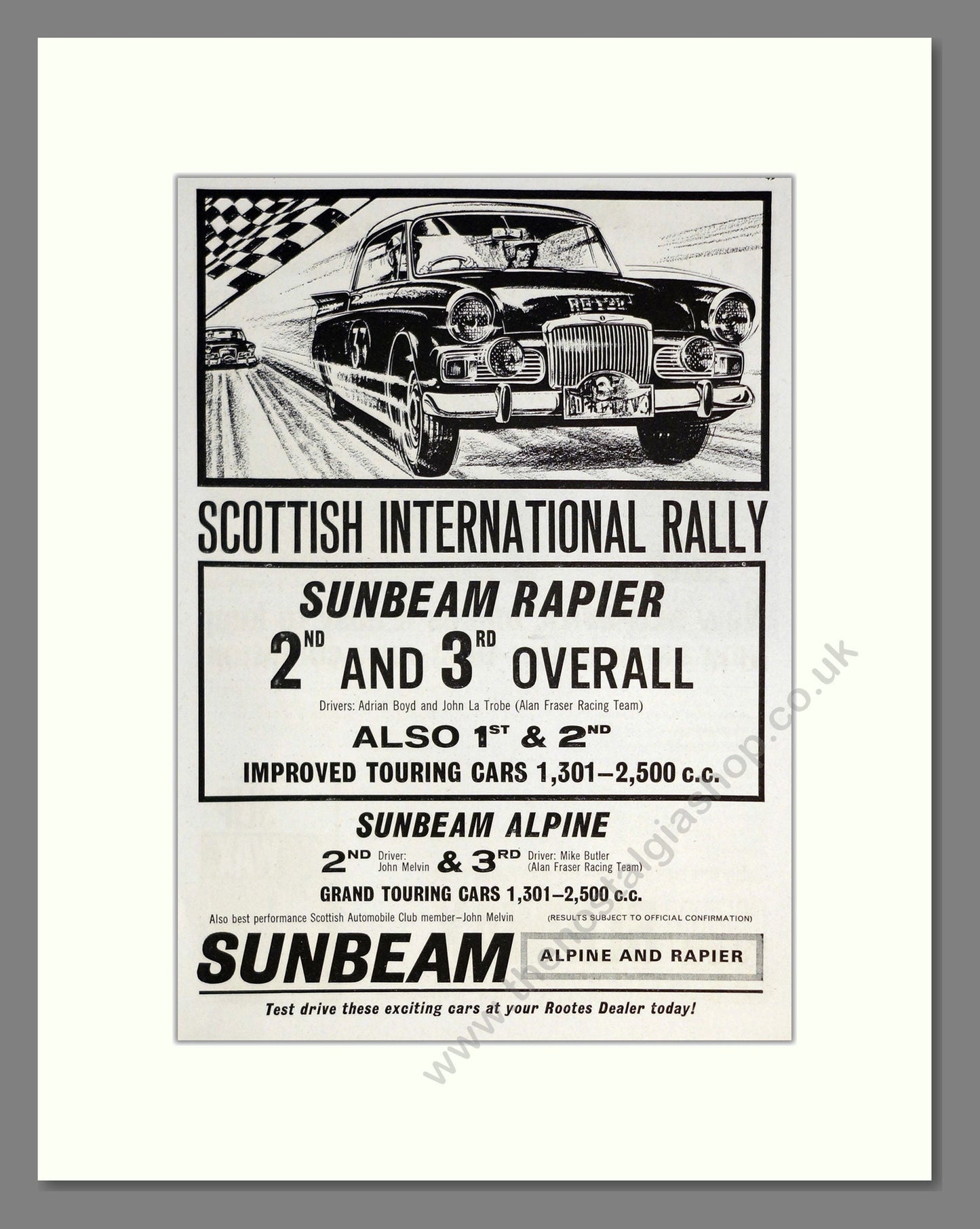 Sunbeam - Rapier. Vintage Advert 1964 (ref AD61861)
