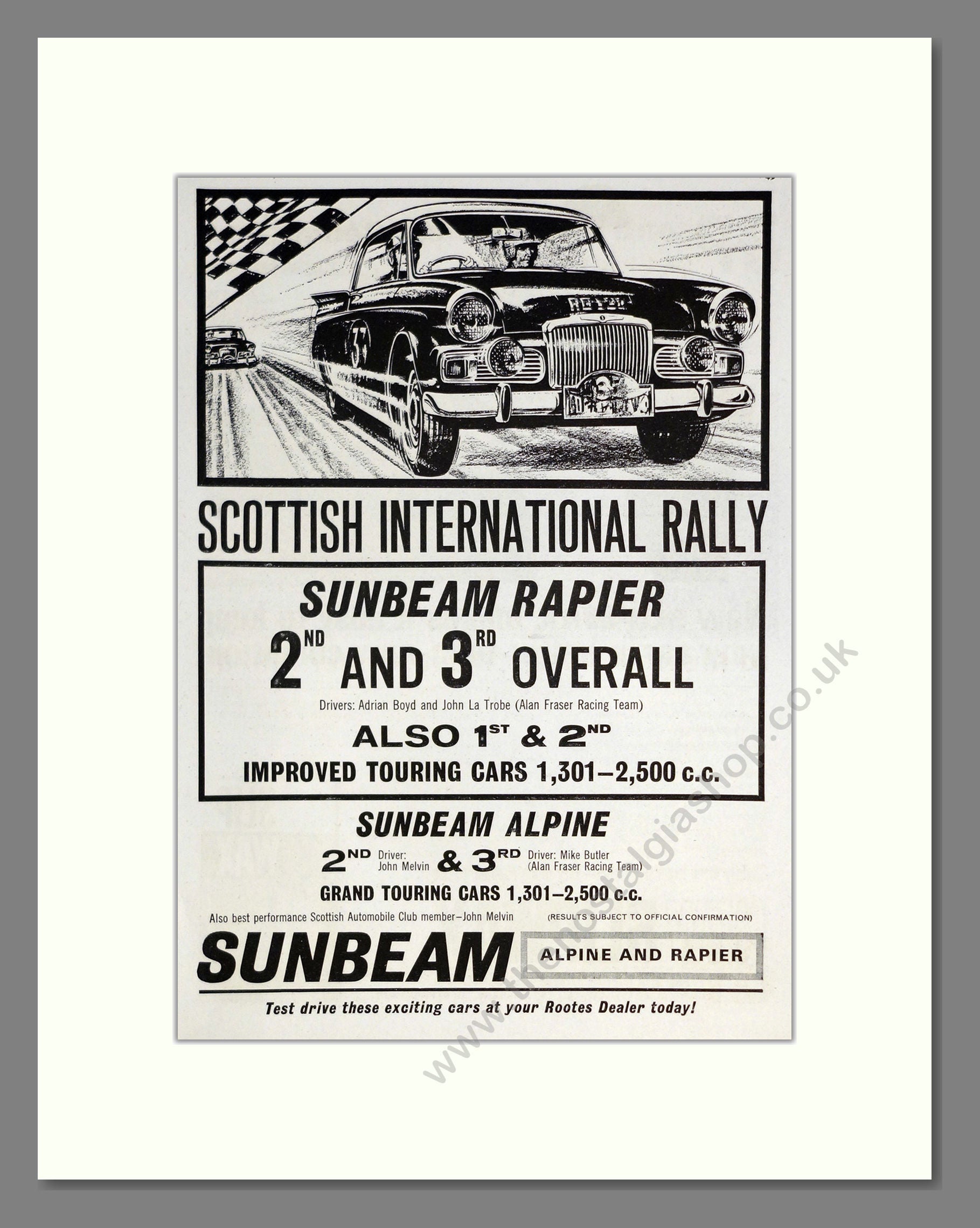 Sunbeam - Rapier. Vintage Advert 1964 (ref AD61861)