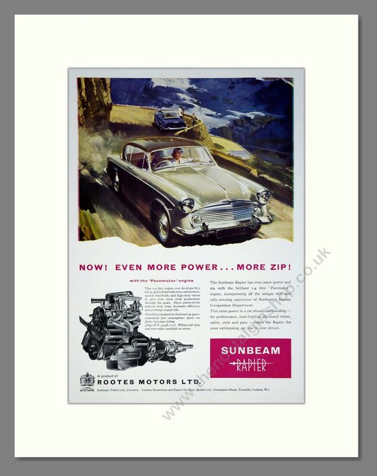 Sunbeam - Rapier. Vintage Advert 1956 (ref AD61874)