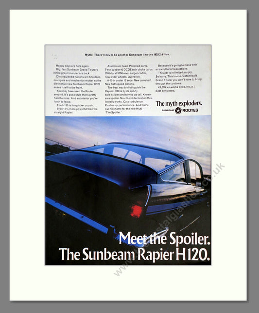 Sunbeam - Rapier. Vintage Advert 1968 (ref AD61876)
