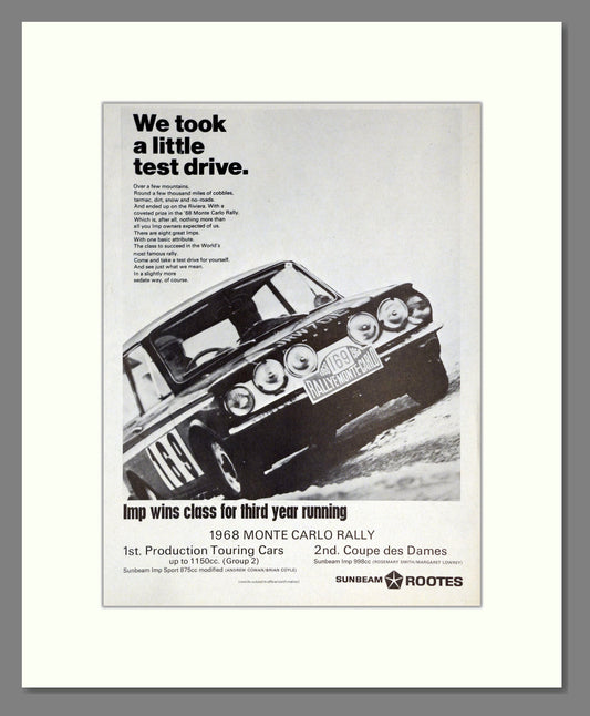 Sunbeam - Imp. Vintage Advert 1968 (ref AD61885)