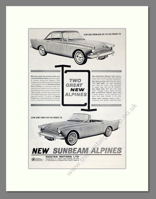 Sunbeam - Alpine. Vintage Advert 1963 (ref AD61887)