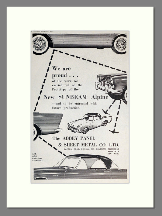 Sunbeam - Alpine. Vintage Advert 1959 (ref AD61890)
