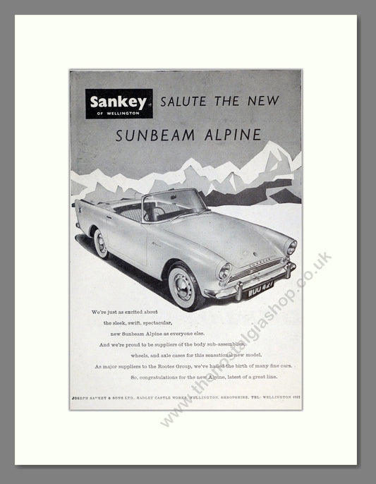 Sunbeam - Alpine. Vintage Advert 1959 (ref AD61897)