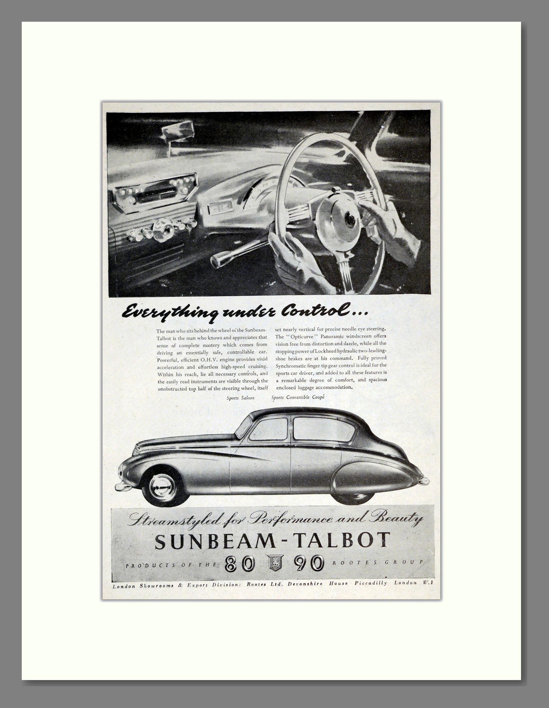 Sunbeam - Talbot. Vintage Advert 1950 (ref AD61902)