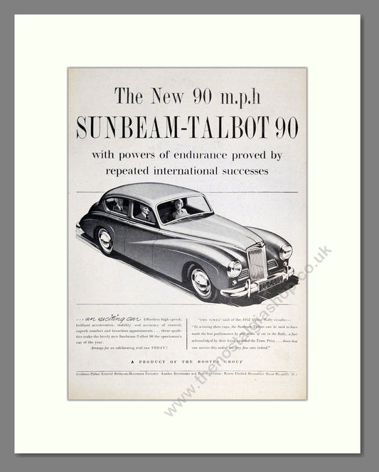 Sunbeam - Talbot. Vintage Advert 1952 (ref AD61904)