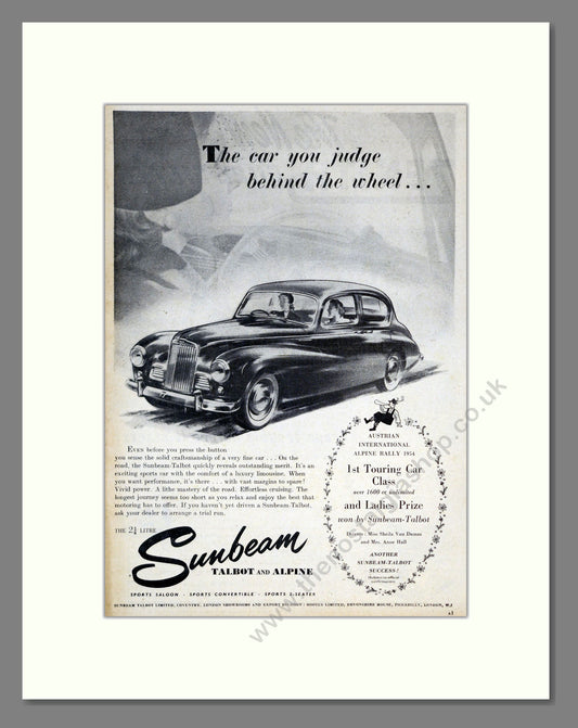 Sunbeam - Talbot And Alpine. Vintage Advert 1954 (ref AD61907)